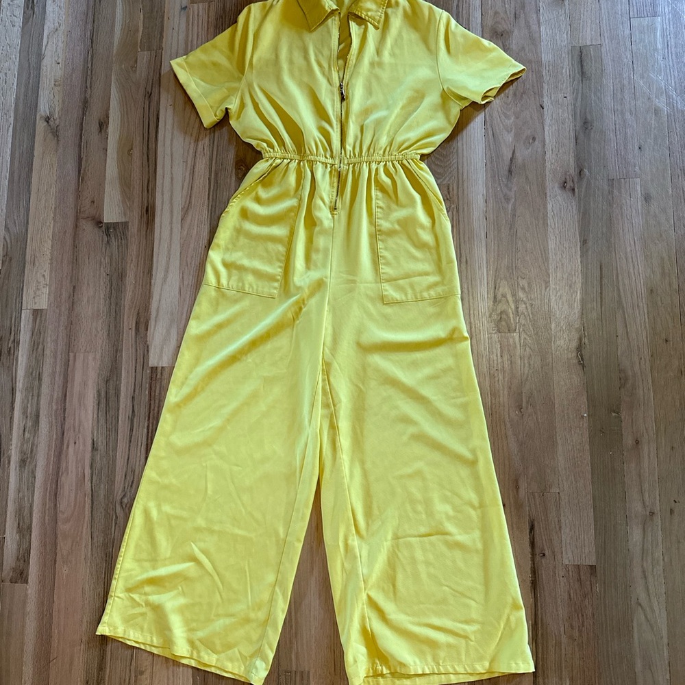 Vintage Bright Yellow Women’s Jumpsuit, Size M/L